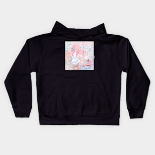 Y2K Dreamscape Girl Painting Flowers Kids Hoodie